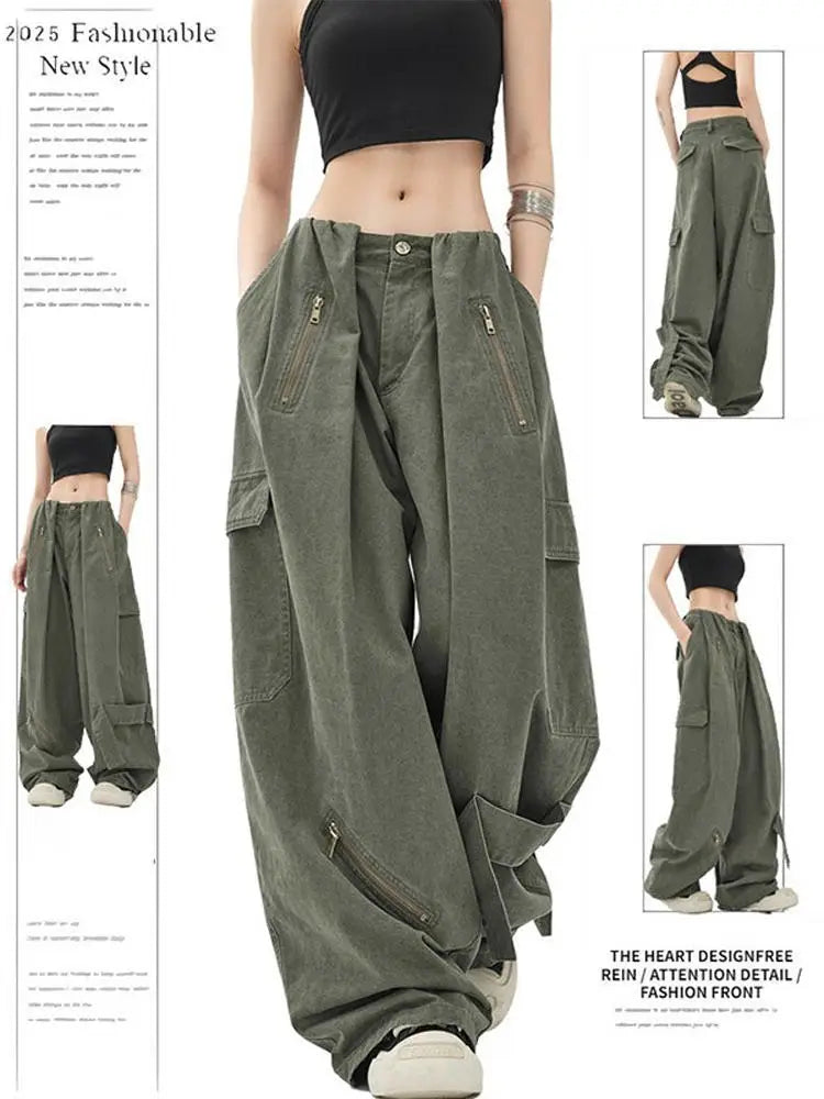PENDRA Multi Pocket Y2K Cargo Wide Leg Pants