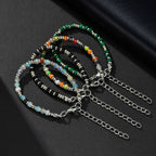 Men's Crystal Wheel Beads Bracelet,4mm Natural Stone Metal Wheel Beaded Bracelet,Adjustable Wristband Gift