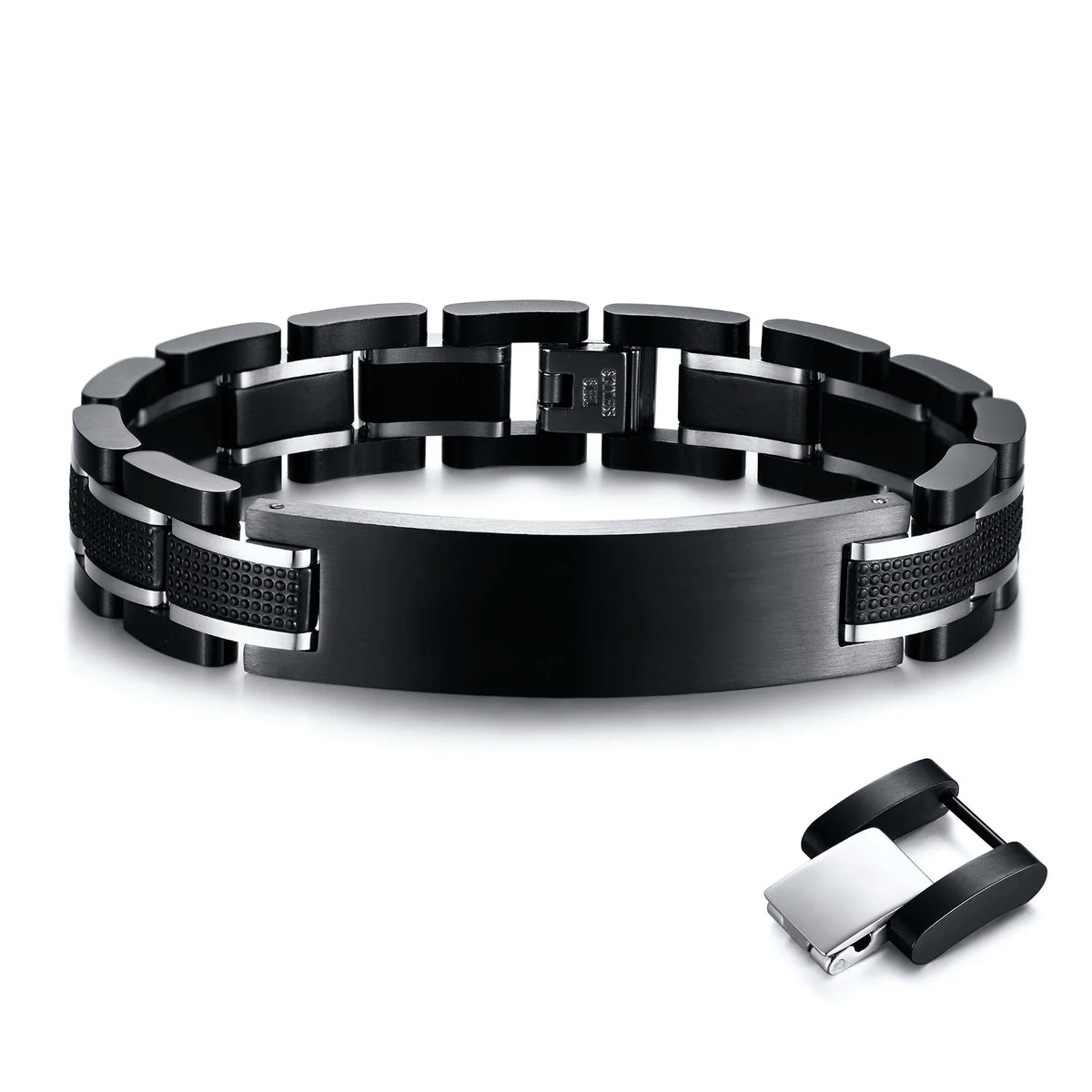 Customized Watch Band Bracelet for Men,Personalized Stainless Steel Chunky Bracelet,Luxury DAD Husband Boyfriend Gift