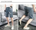 PENDRA Denim Washed Distressed Pants