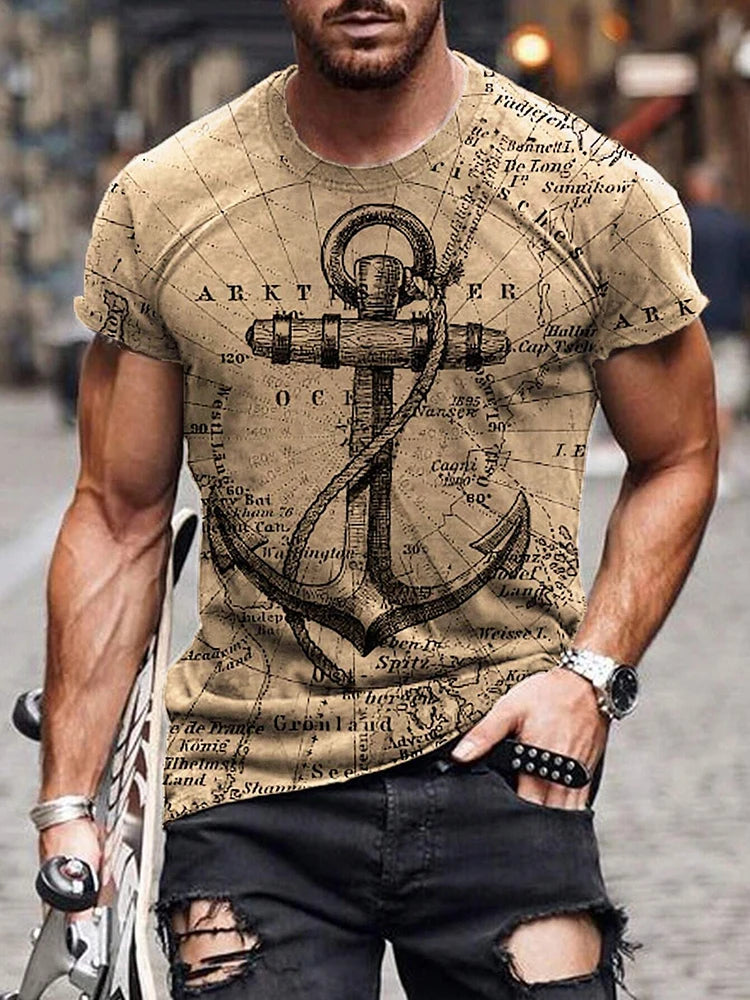 Summer Casual Everyday Men's T-shirt Outdoor Street Fashion Short-sleeved Top Father's Day Gift Monogram Printed Men's T-shirt
