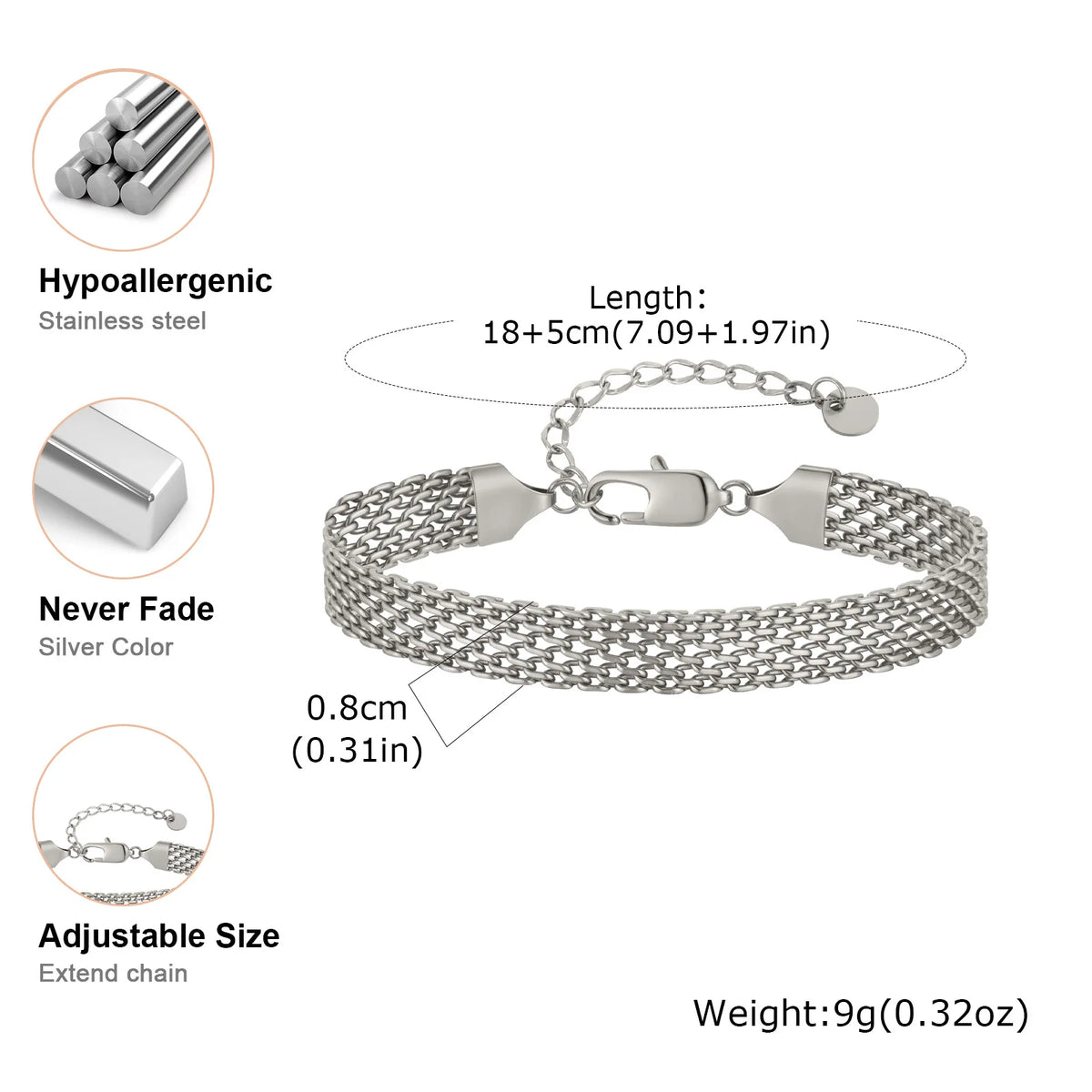 PENDRA 8Mm Mesh Bracelet