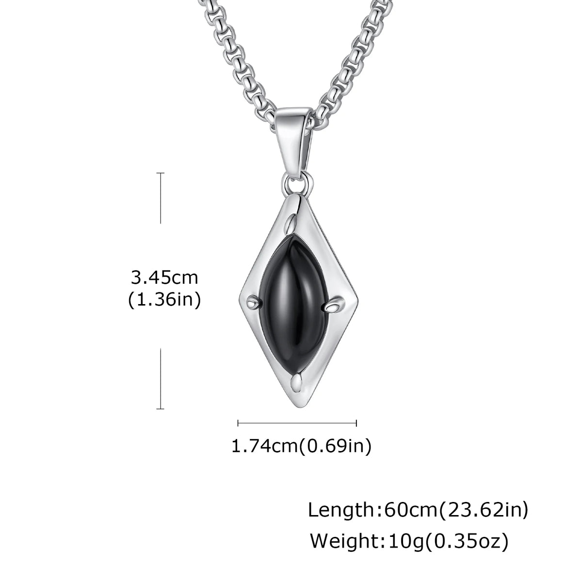 Trendy Geometry Necklace for Men,High Quality Stainless Steel Natural Stone Pendant Necklace,Birthday Gift for Husband Dad Him