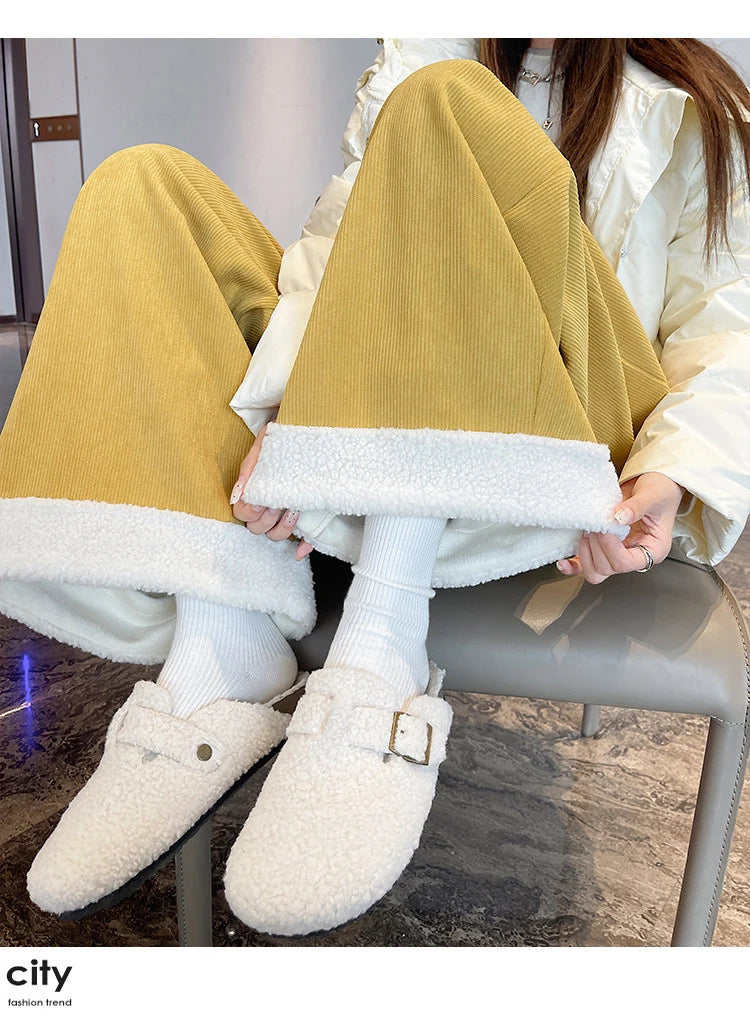 PENDRA Corduroy Splicing Lamb Pants