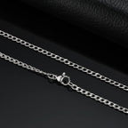 Punk Silver Color Chain Necklace for Men Women,Hip Hop Stainless Steel Braided Link Chokers,Classic Metal Jewelry Gift