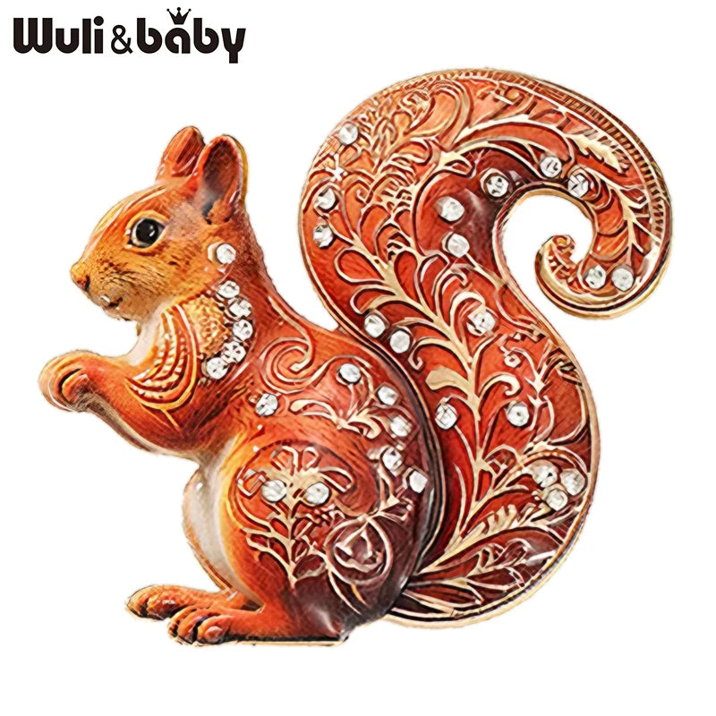 PENDRA Squirrel Animal Brooch
