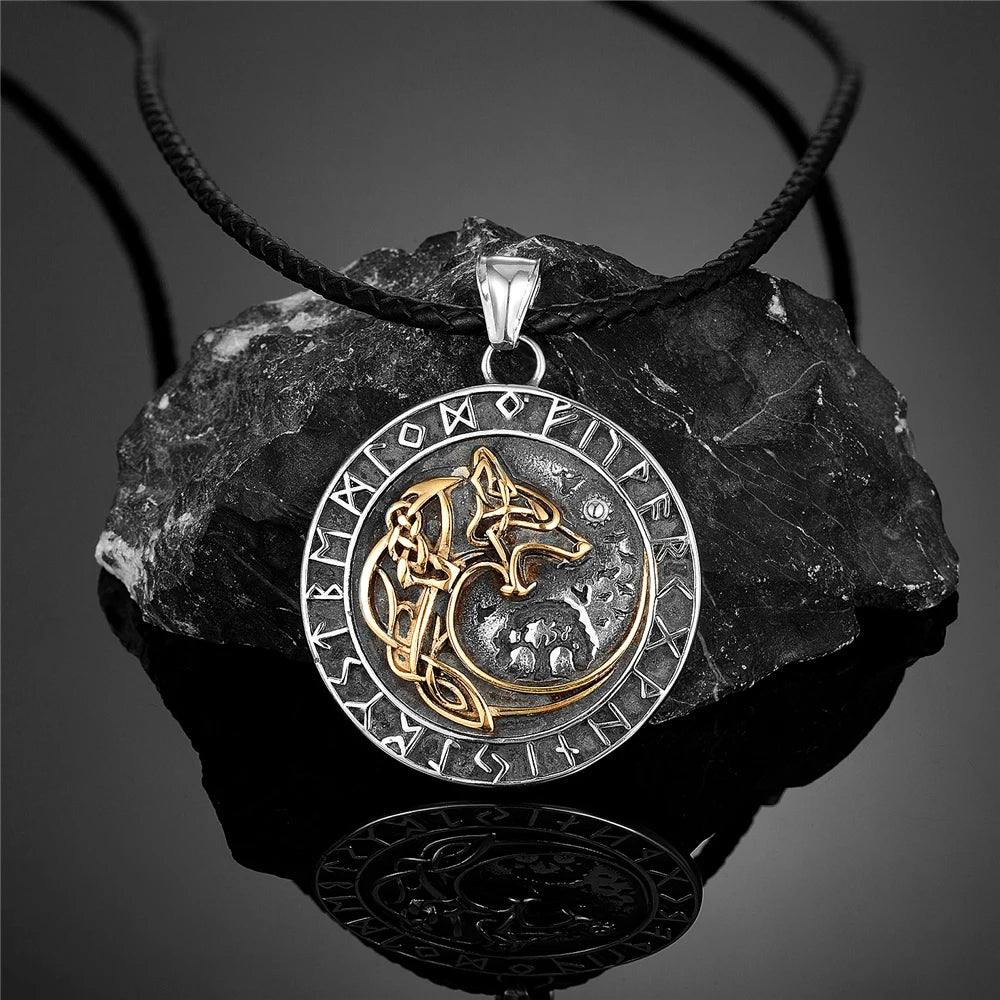 PENDRA Wolf Rune Viking Necklace