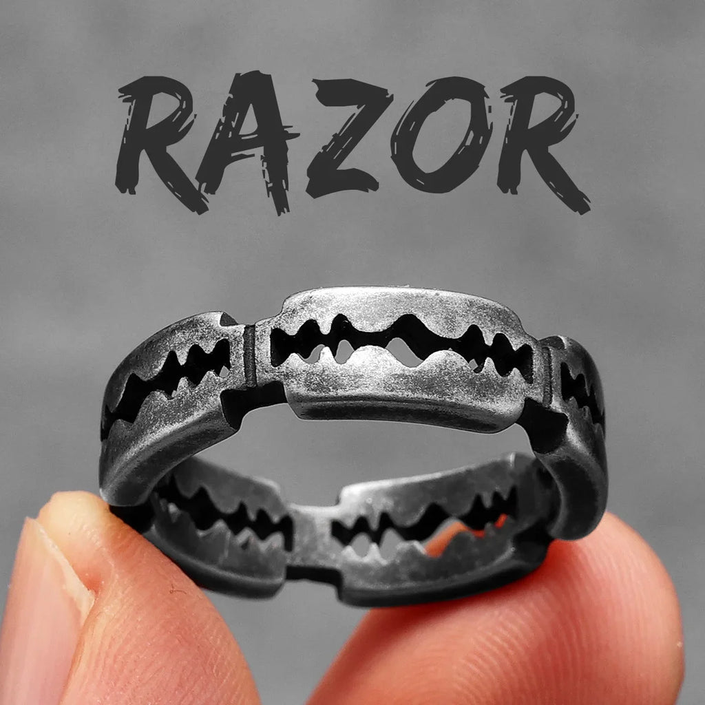 PENDRA Razor Blade Rock Steel Ring