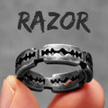 PENDRA Razor Blade Rock Steel Ring