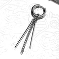 New Fashion Stainless Steel Long Chain Tassel Pendent Earrings Hoop Personality Ear Clips For Unisex Hiphop Punk Rock Trendy