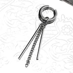 New Fashion Stainless Steel Long Chain Tassel Pendent Earrings Hoop Personality Ear Clips For Unisex Hiphop Punk Rock Trendy
