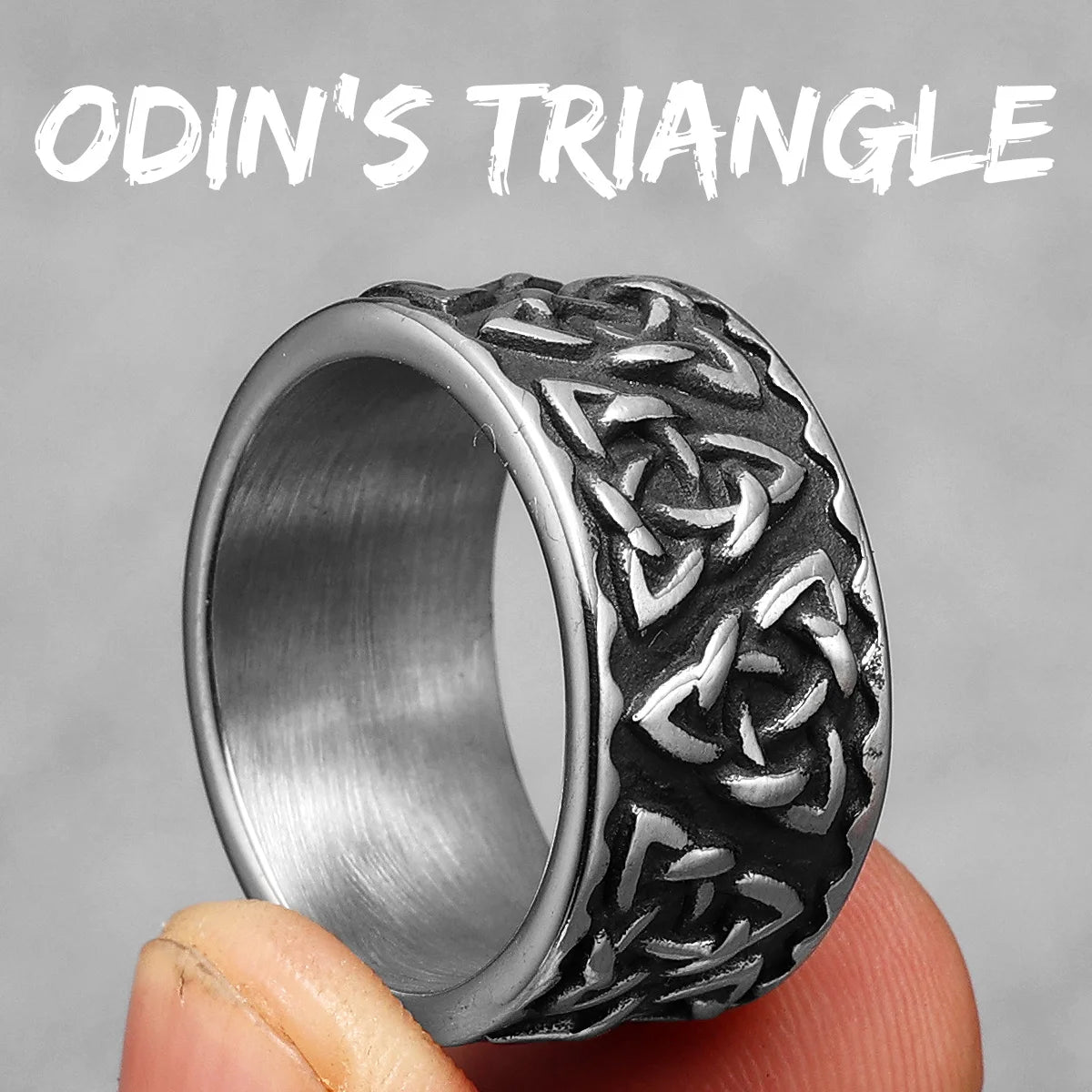 PENDRA Nordic Celtic Knot Steel Ring