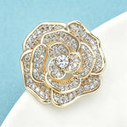 PENDRA Rosaspark Shining Rose Flower Brooch