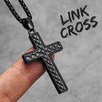 PENDRA Jesus Skull Cross Steel Necklace