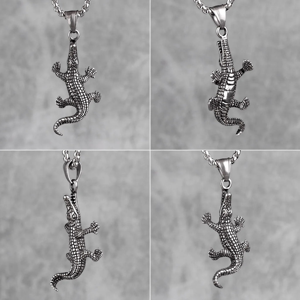 PENDRA Crocodile Animal Steel Necklace