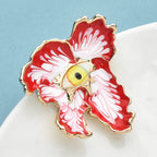 PENDRA Eyeflora Enamel Flower Eye Brooch