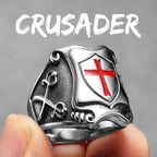 PENDRA Catholic Crusader Cross Steel Ring