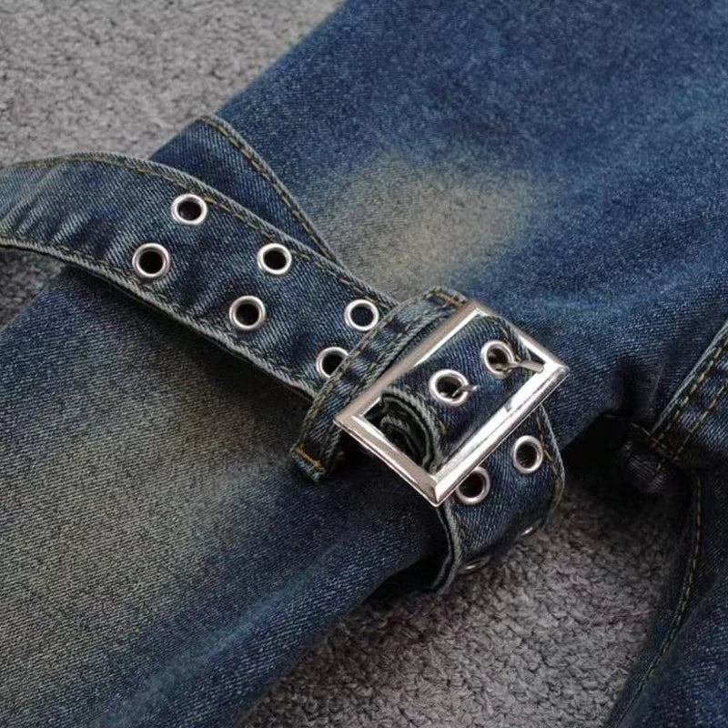 PENDRA Multi Pocket Flare Cargo Jeans