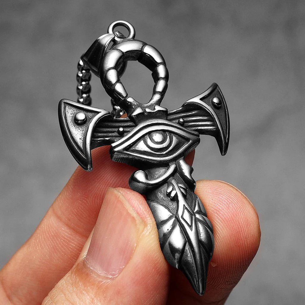 PENDRA Eye Horus Steel Necklace