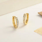 PENDRA Diamond Studded Hoop Sterling Earrings