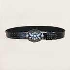PENDRA Lunaine Leather Turquoise Buckle Western Gothic Belt