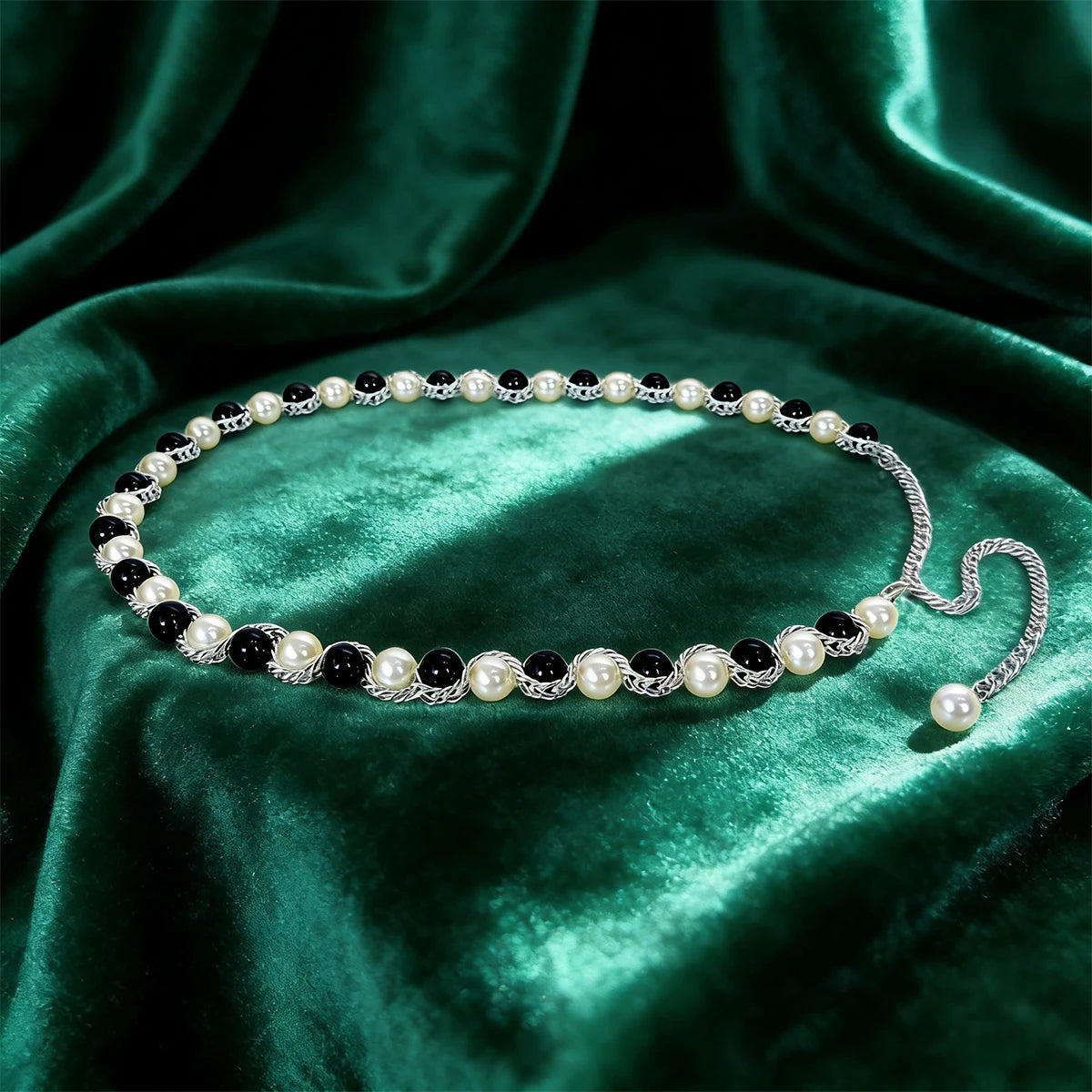 Pearl metal high-end waist chain with a simple and versatile temperament Luxury Designer body chain spicy girl street nightclub