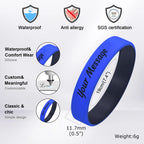 Free Custom Silicone Bracelets for Men Boys,Personalized ID Name Content Contact Number Soft Wristband,Individuation Jewelry