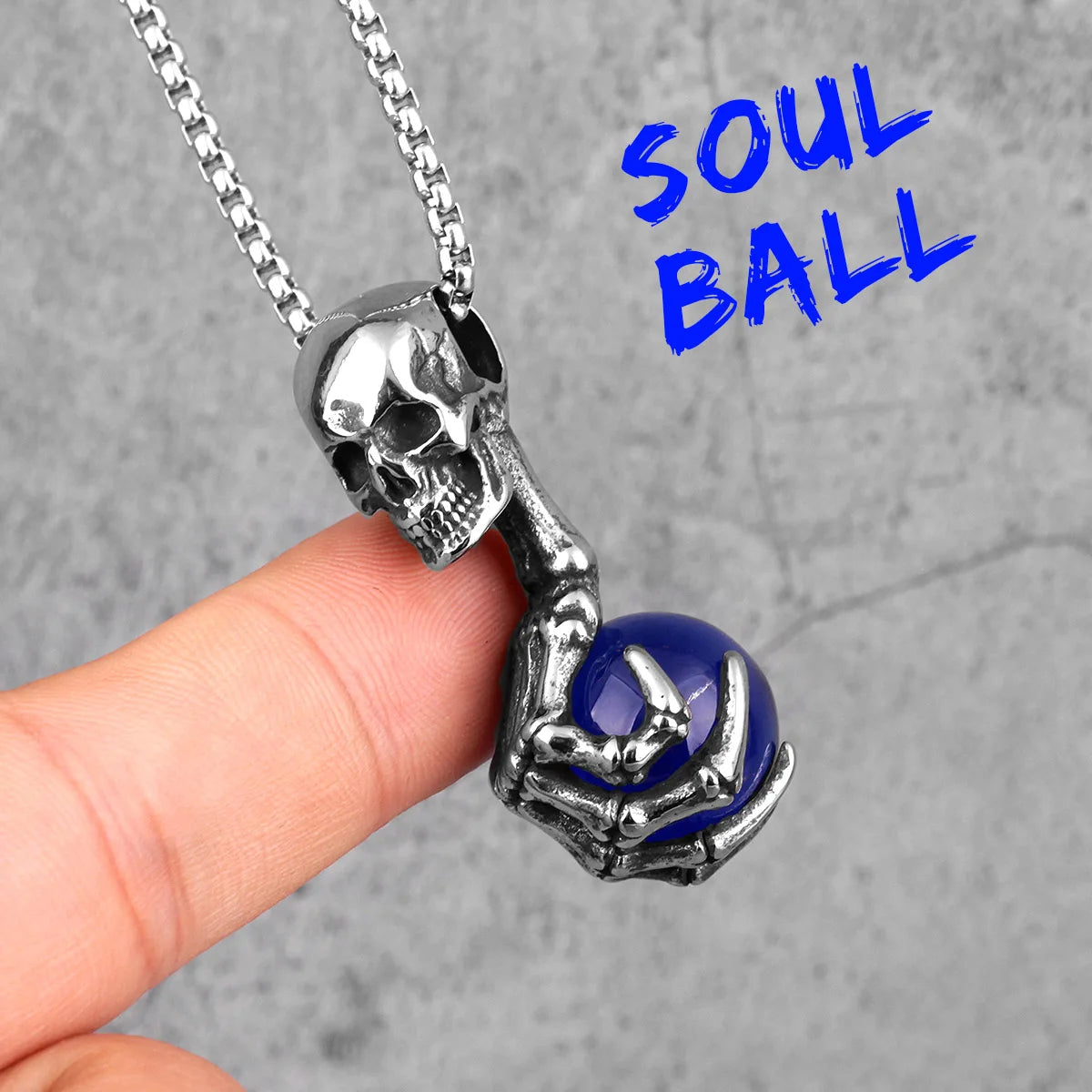 PENDRA Skull Claw Beads Steel Necklace