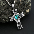 PENDRA Vikingeye Blue Eye Cross Pendant