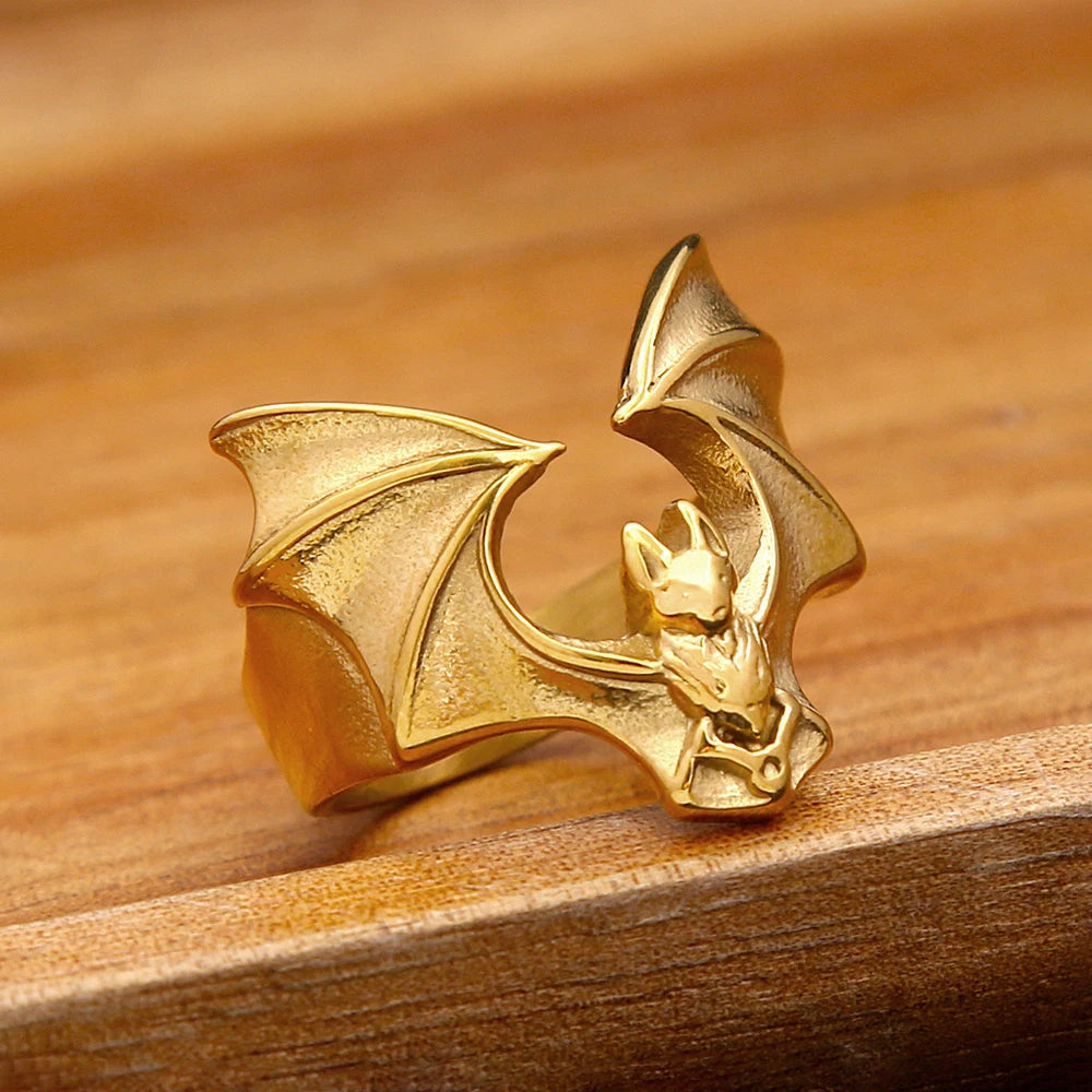 PENDRA Batgoth 316L Stainless Steel Gothic Bat Ring