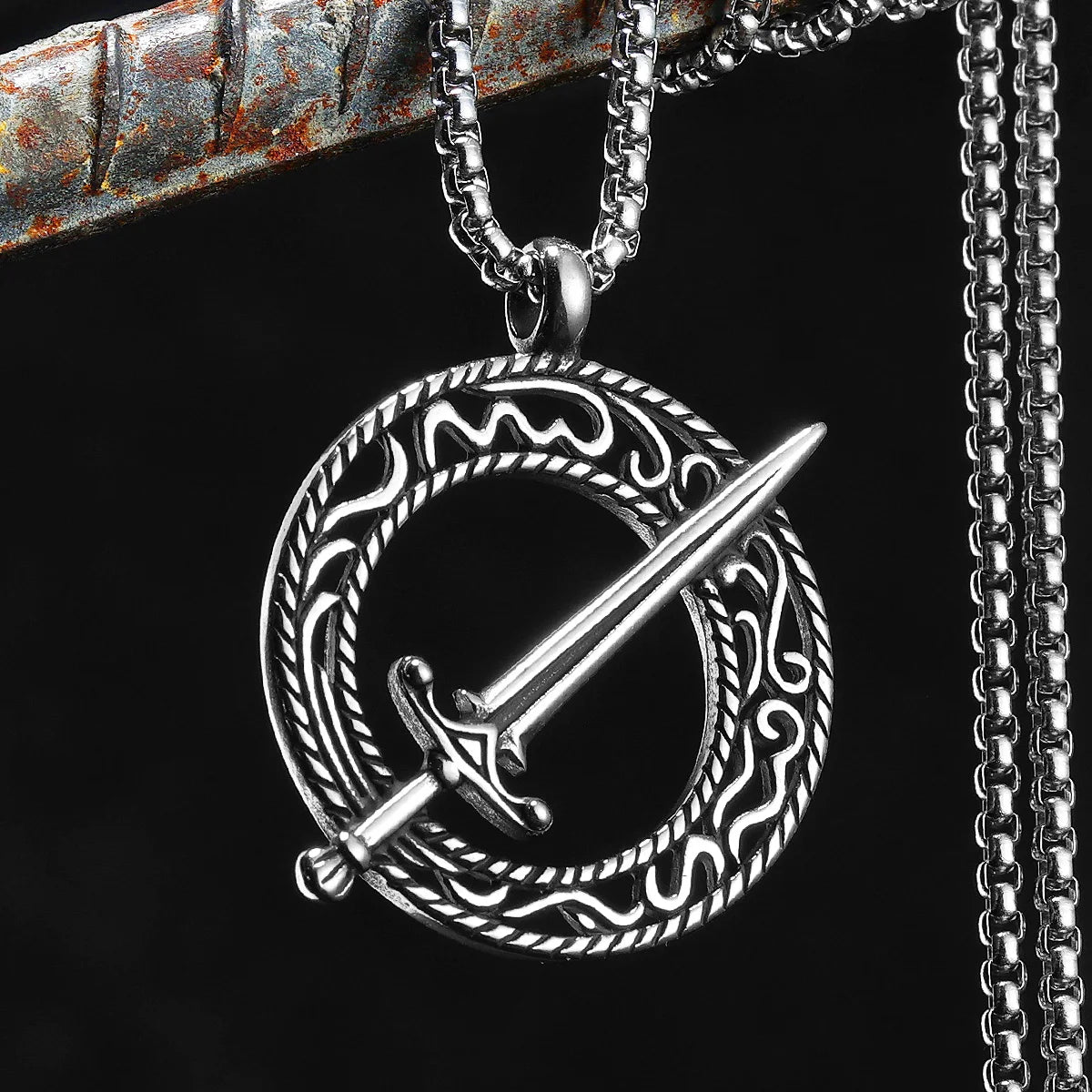 PENDRA Courage Sword Steel Necklace