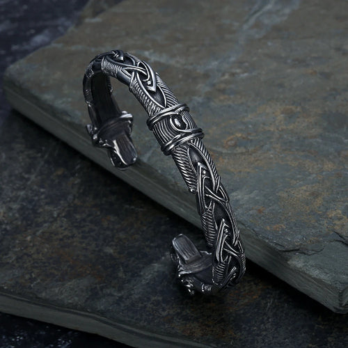 Classic Animal Viking Double Tiger Head Adjustable 316L Stainless Steel Men's Bracelet Fashion Amulet Jewelry Gifts Dropshipping