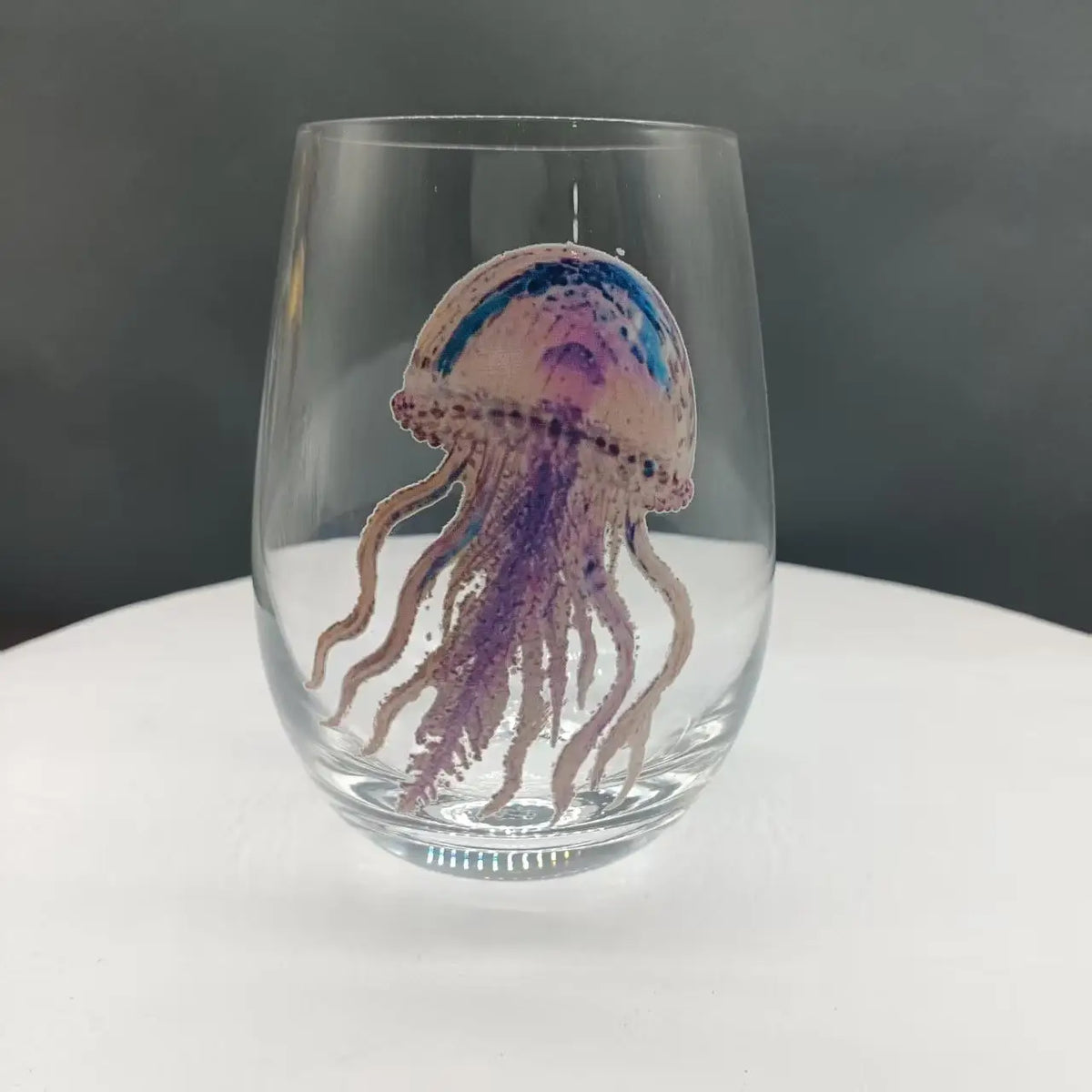 PENDRA Marine Life Red-Wine Glass with Decorative Print