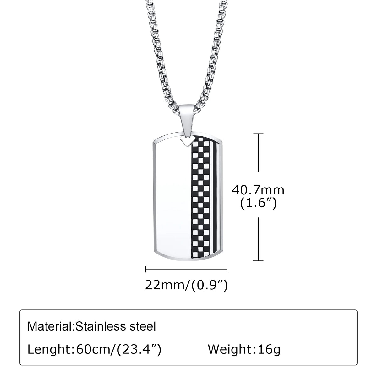 Stylish Mens Pendant Necklace,Stainless Steel Dog Tag Necklaces,Trendy Jewelry Gifts for Husband Father Son BBF
