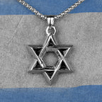 Judaism Hexagram Long Men Necklaces Pendants Chain Punk for Boyfriend Male Stainless Steel Jewelry Creativity Gift Wholesale