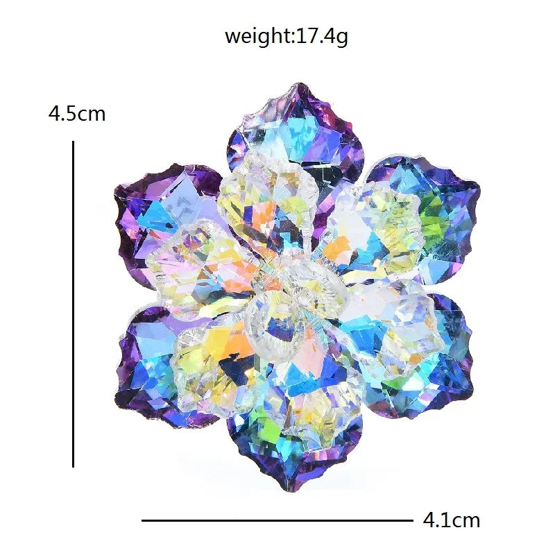 PENDRA Elara Shining Glass Flower Brooch
