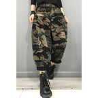 New Arrival 2024 Spring Autumn Women High Waist Ankle-length Loose Vintage Jeans camouflage Cotton Denim Harem Pants