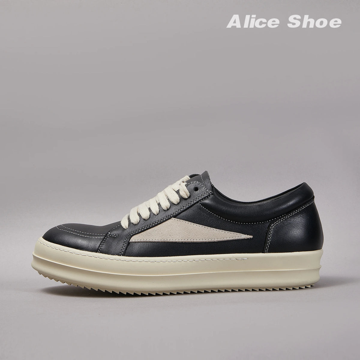 Leather Women Sneaker Outdoor Designer Men Shoe Low Top Holiday Black Lace-up Shoe Luxury Thick-sole Shoe Casual Platform Shoe
