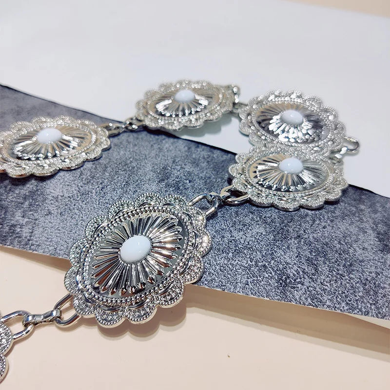 Retro Metal Waist Chain Women's Ethnic Accessory Versatile for Skirts Elegant High-End Luxury Designer Thin Belt New Fashion