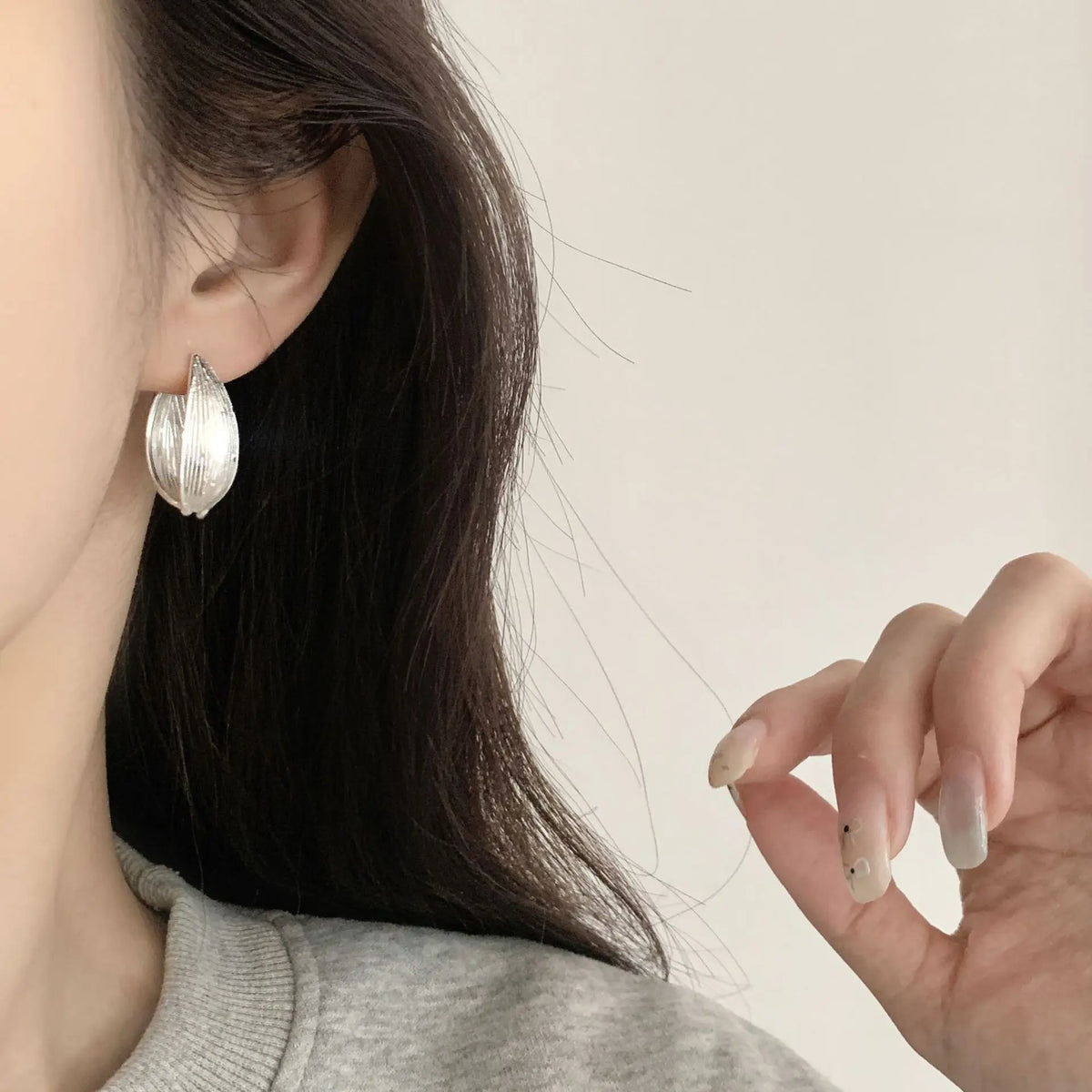 PENDRA Sterling Silve Matte Earrings