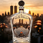 Patriotic 9/11 Memorial Glass Decanter 350mL 25th Anniversary Tribute Liquor Bottle Decorative Collectible Keepsake Gift
