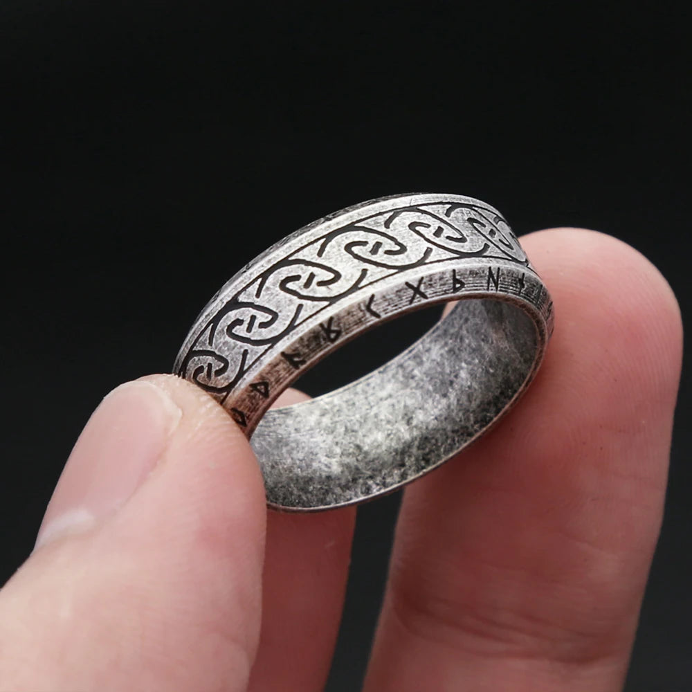 PENDRA Futhark Simple Stainless Steel Rune Ring