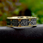 PENDRA Squareforge Embossed Pattern Ring