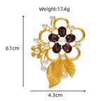 PENDRA Fleuria Classic Rhinestone Flower Brooch