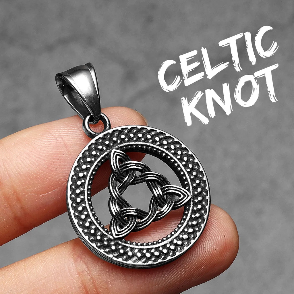 Viking Celtic Knot Odian Men Necklaces Stainless Steel Pendant Chain Women Punk Fashion Jewelry New Accessories Gifts Wholesale