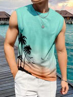 PENDRA Sleeveless Hawaiian Palm T-Shirt