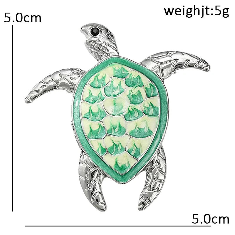 PENDRA Lovely Swimming Turtle Brooch