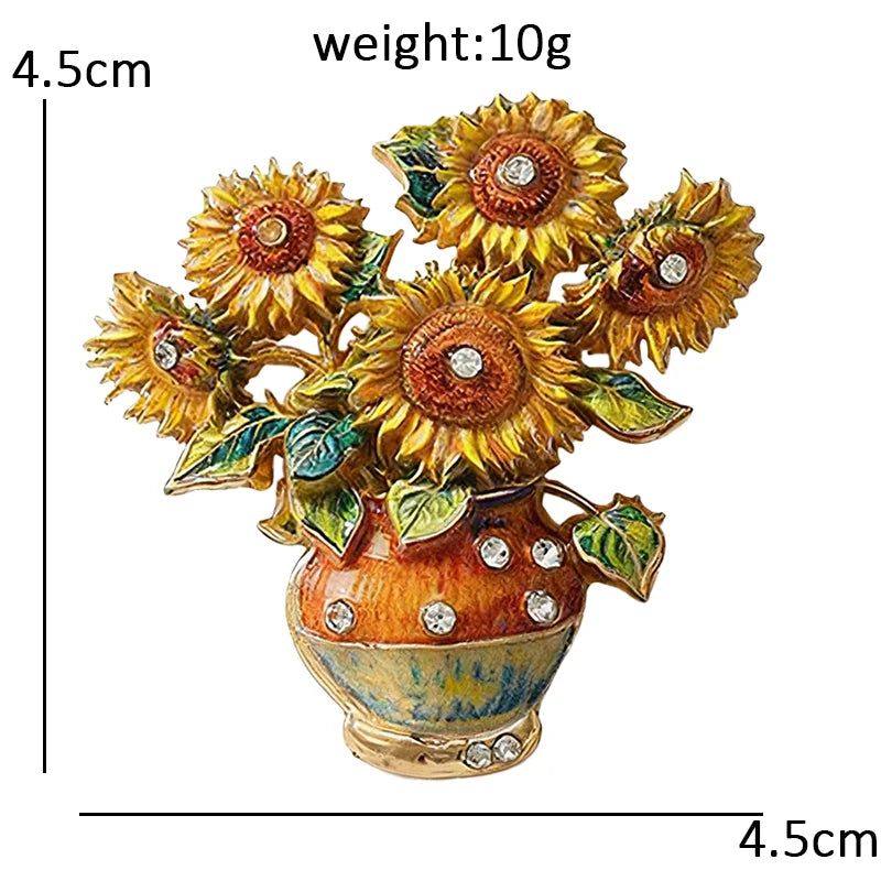 PENDRA Solara 2-Design Sunflower Brooch