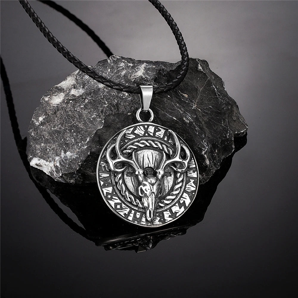 PENDRA Rune Norse Skull Necklace