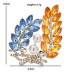 PENDRA Harvest Wheat Crystal Badge Brooch